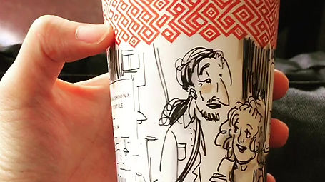 Peet's coffee cup drawing